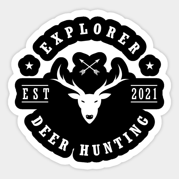 Deer hunt logo design, vintage Sticker by SNstore